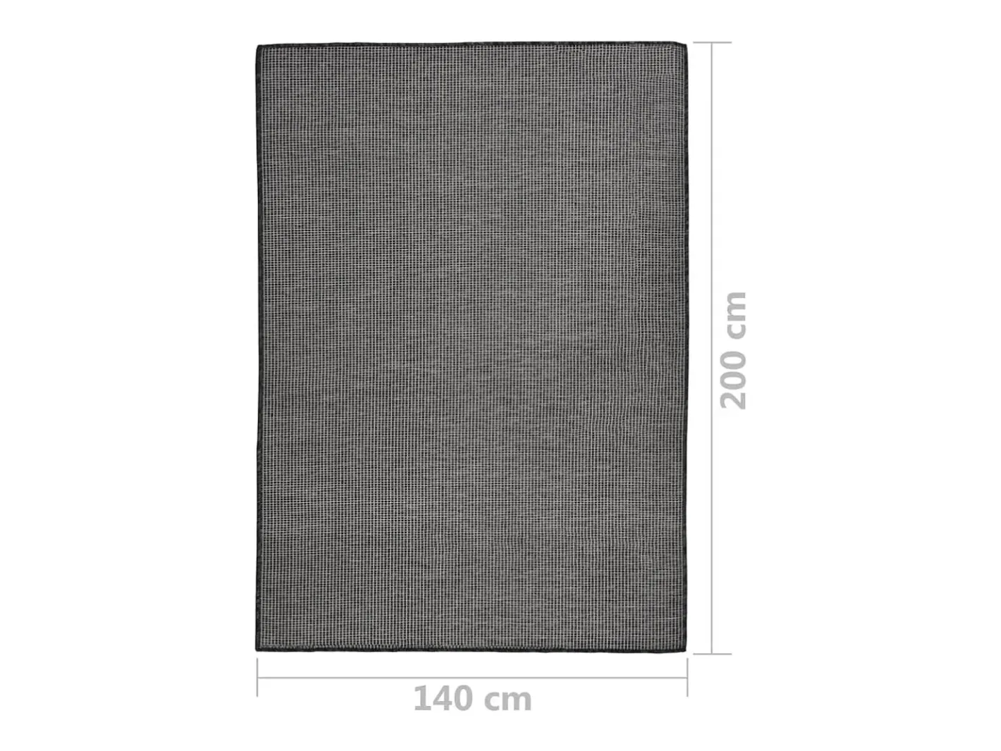 Clicnbuy Alfombra De Exterior-Alfombra de exterior de tejido plano 140x200 cm Gris