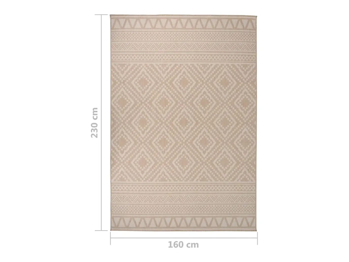 Alfombra De Cocina-Alfombra de exterior de tejido plano 160x230 cm Rayas marrones Marru00f3n