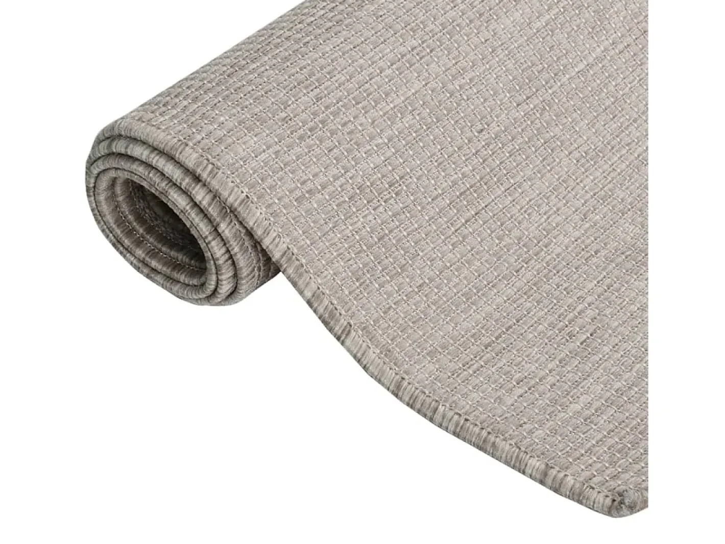 Clicnbuy Alfombra De Exterior-Alfombra de exterior de tejido plano gris taupe 140x200 cm Topo