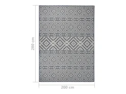 New Clicnbuy Alfombra de exterior de tejido plano rayas es 200x280 cm Azul