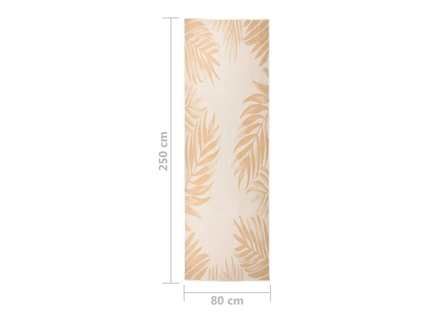 Alfombra de exterior de tejido plano con estampado de hojas de 80 x 250 cm Amarillo Outlet