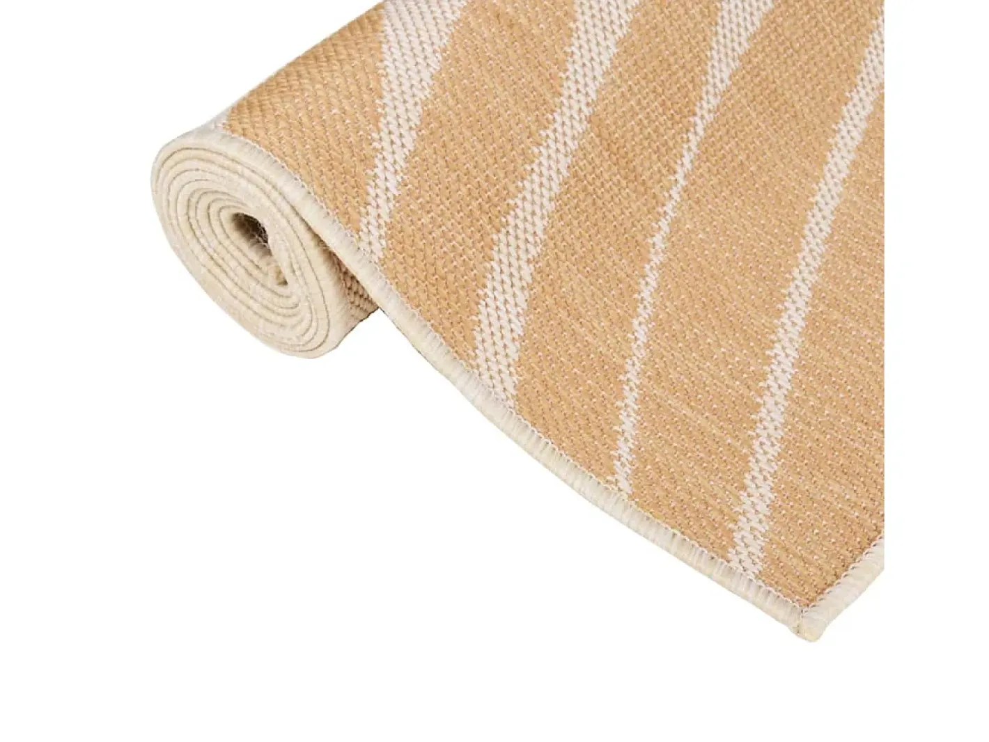 Alfombra de exterior de tejido plano con estampado de hojas de 80 x 250 cm Amarillo Outlet