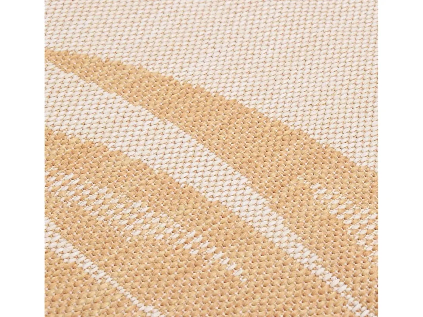Alfombra de exterior de tejido plano con estampado de hojas de 80 x 250 cm Amarillo Outlet