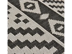 Alfombra de exterior de tejido plano 100x200 cm Rayas negras Negro Outlet