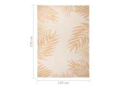 Clicnbuy Alfombra De Exterior-Alfombra de exterior tejido plano estampado de hoja 140x200 cm Amarillo