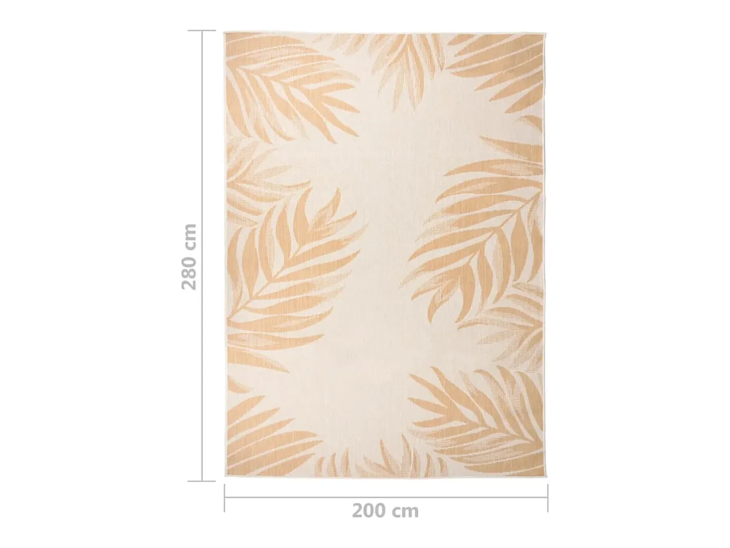 New Clicnbuy Alfombra de exterior tejido plano estampado de hoja 200x280 cm Amarillo