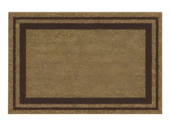 Best Alfombra de fibra de coco natural con borde marrón 40x60cm - IDMAT Marru00f3n