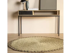 Alfombra De Salón|Alfombra Redonda-Alfombra de Fibra natural Natural 0 x 140- Less Marru00f3n