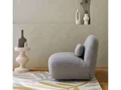 Online Sweeek Alfombra de interior/exterior, estampado beige y mostaza, poliéster Crema