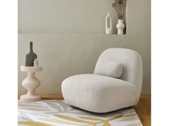 Sweeek Alfombra de interior/exterior, estampado beige y mostaza, poliéster Crema Sale