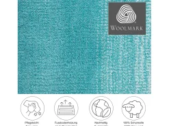 Alfombra De Salón-Alfombra de lana con degradado de color 190x290 cm Turquesa Wool Comfort Azul turquesa