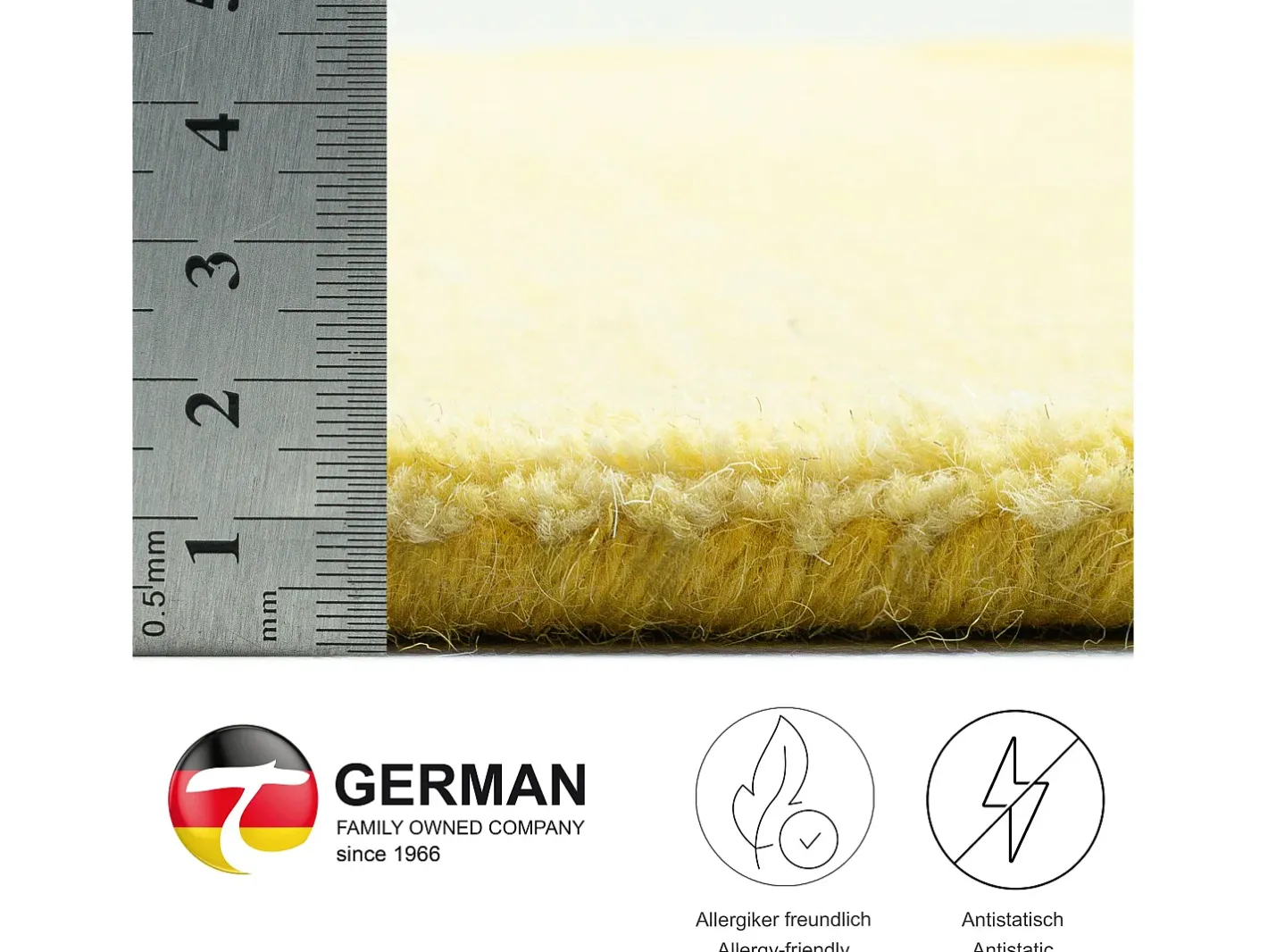 Best Alfombra de lana con degradado de color 140x200 cm Wool Comfort Amarillo