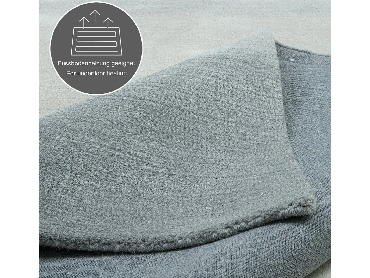 Alfombra De Salón-Alfombra de lana con degradado de color 70x140 cm Wool Comfort Gris