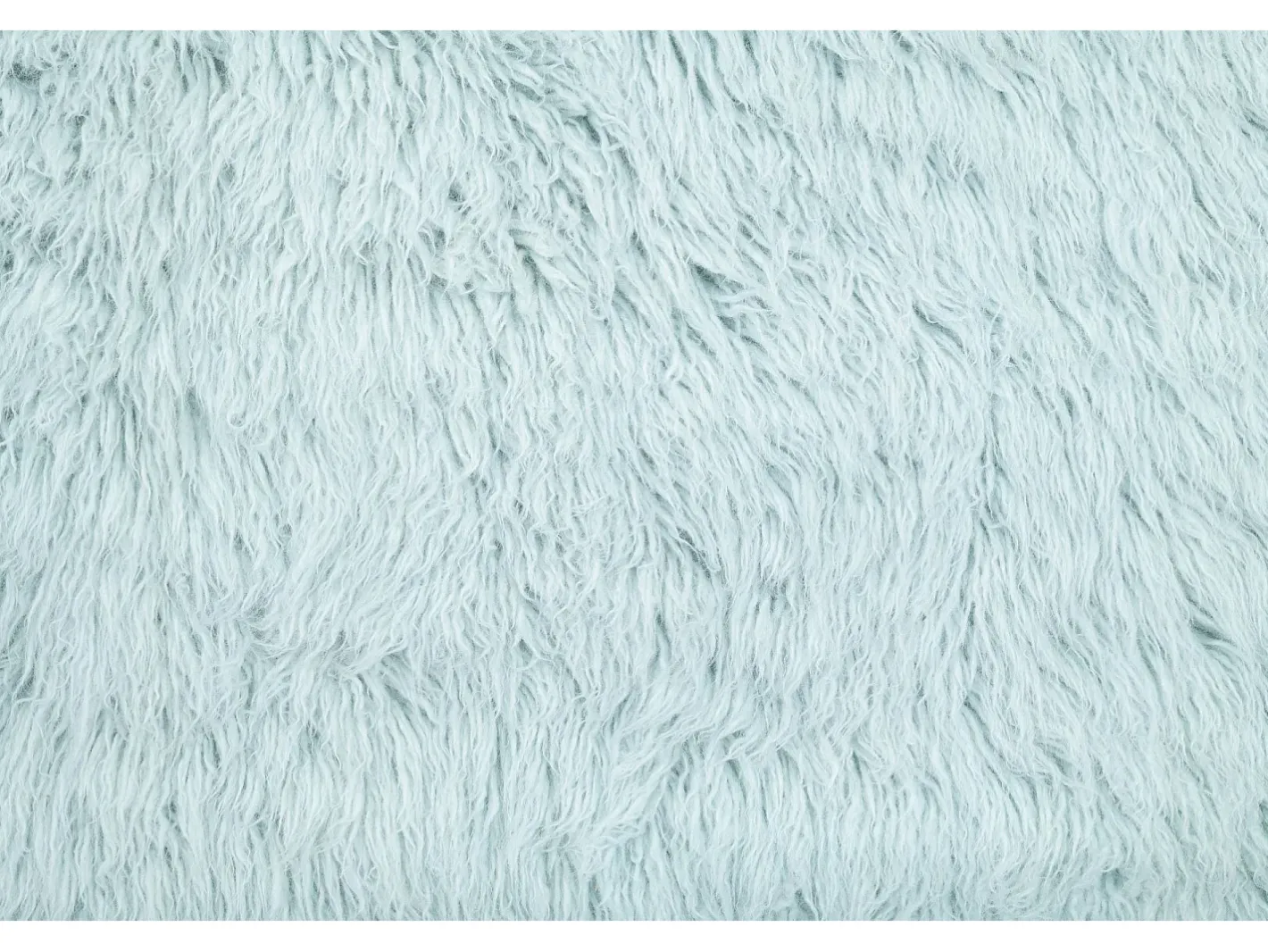 Alfombra De Salón-Alfombra de lana natural tejida a mano 80x160 cm claro Fluffy Azul