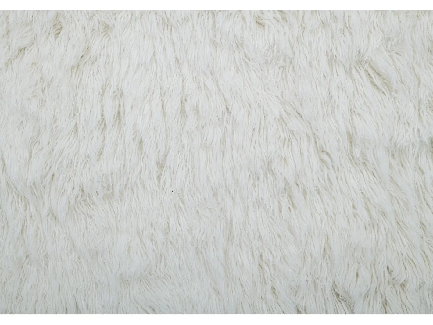 Discount Alfombra de lana natural tejida a mano 140x190 cm Fluffy Blanco