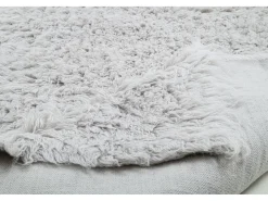 Alfombra De Salón-Alfombra de lana natural tejida a mano 140x190 cm Fluffy Gris