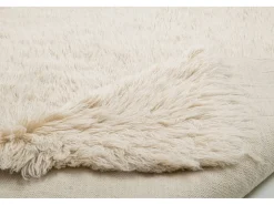 Alfombra De Salón-Alfombra de lana natural tejida a mano 140x190 cm Fluffy Beige