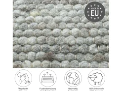 Alfombra de lana reversible tejida a mano 40x60 cm Gris natural Alpen Beige Hot