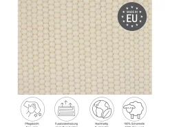 Alfombra de lana reversible tejida a mano 170x240 cm Lana Blanca Alpen Crema Hot