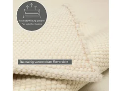 Alfombra de lana reversible tejida a mano 170x240 cm Lana Blanca Alpen Crema Hot