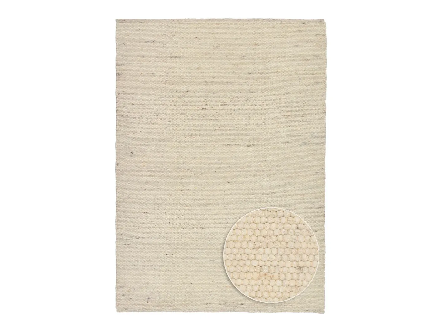 Alfombra De Salón-Alfombra de lana reversible tejida a mano 190x250 cm Naturaleza Alpen Color natural claro