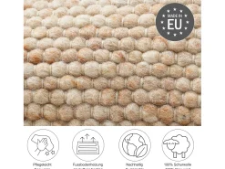 Discount Alfombra de lana reversible tejida a mano 70x140 cm Beige oscuro Alpen Naranja claro
