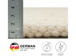Alfombra de lana reversible tejida a mano 70x140 cm Naturaleza Alpen Color natural claro Outlet