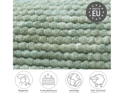 Alfombra de lana reversible tejida a mano 190x250 cm Alpen Verde