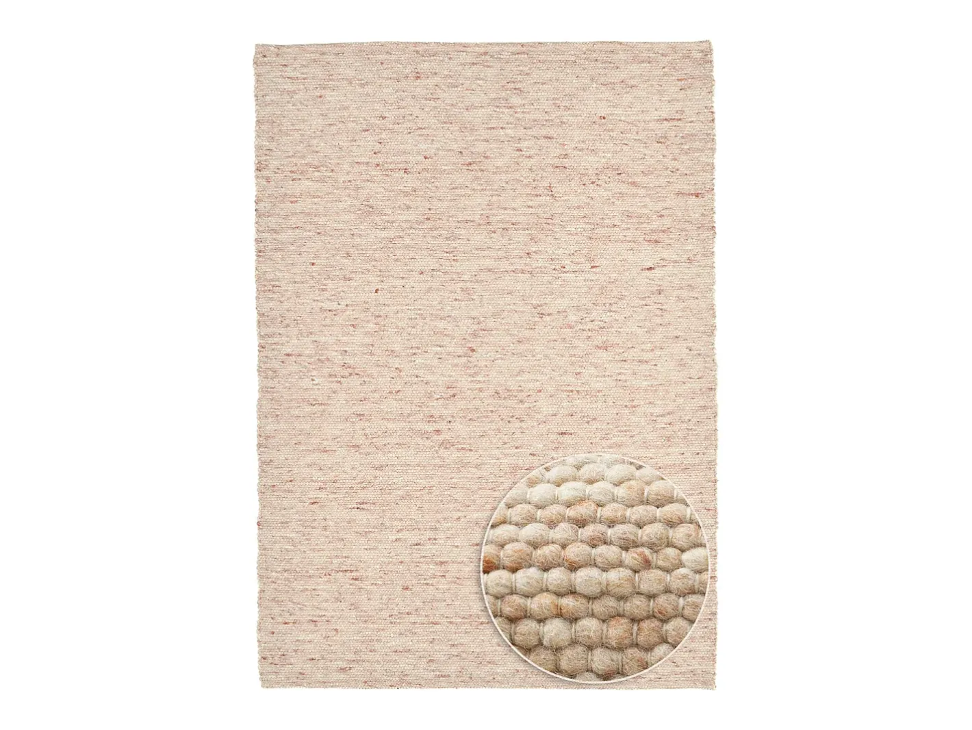Alfombra de lana reversible tejida a mano 120x180 cm Beige oscuro Alpen Naranja claro