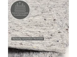 Alfombra de lana tejida a mano reversible 200x250 cm Alm-Glück Gris Sale