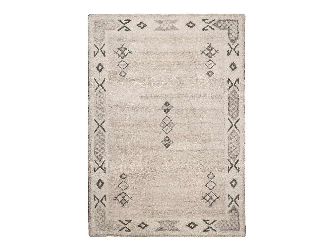 Alfombra de lana tejida a mano al estilo bereber 160x230 cm Melange Royal Berber Color natural oscuro Hot