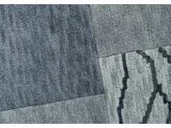 Alfombra de lana tejida a mano en estilo patchwork 70x140 cm Antracita Domas Gris antracita