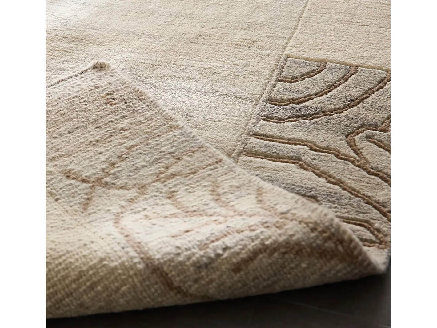 Alfombra de lana tejida a mano 120x180 cm Gris natural Nakarta Beige Online