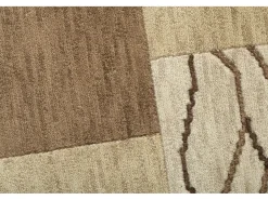 Alfombra de lana tejida a mano en estilo patchwork 90x160 cm Marrón Domas Marru00f3n Discount