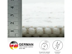 Alfombra de lana tejida a mano reversible 60x90 cm Gris natural Alm-Glück Beige