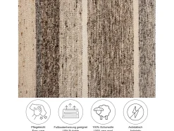 Alfombra de lana tejida a mano y enrollable 140x200 cm multi Ehrwald Beige Best