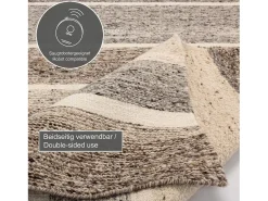 Alfombra de lana tejida a mano y enrollable 60x90 cm multi Ehrwald Beige Clearance