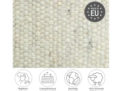 Alfombra de lana tejida a mano reversible 250x300 cm Naturaleza Alm-Glück Color natural claro
