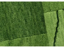 Alfombra De Salón-Alfombra de lana tejida a mano en estilo patchwork 300x400 cm Domas Verde