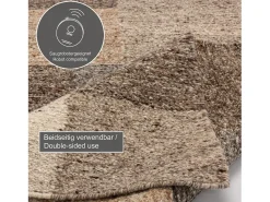 Alfombra de lana tejida a mano y enrollable 90x160 cm multi Ehrwald Beige