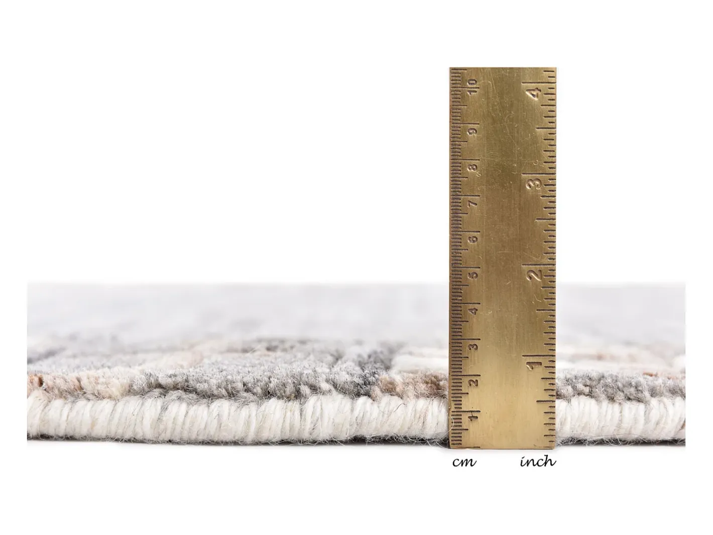 Sale Alfombra de lana tejida a mano 150x150 cm Gris natural Nakarta Beige