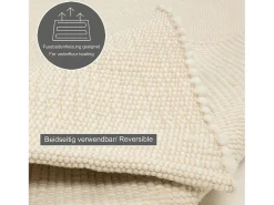 Alfombra de lana tejida a mano reversible 250x300 cm Lana Blanca Alm-Glück Crema Outlet