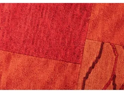 Alfombra de lana tejida a mano en estilo patchwork 60x90 cm Domas Rojo Sale