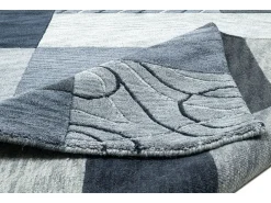 Alfombra De Salón-Alfombra de lana tejida a mano en estilo patchwork 90x160 cm Antracita Domas Gris antracita