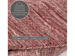 Alfombra de lana UNI tejida a mano 100x100 cm Pure Rojo Clearance