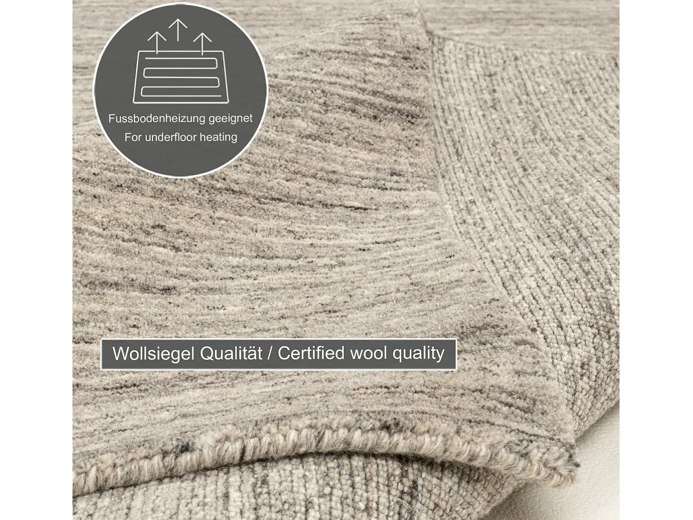 Outlet Alfombra de lana UNI tejida a mano 40x60 cm Pure Gris