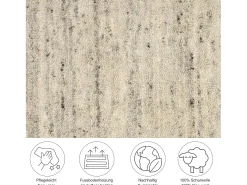 Alfombra De Salón|Alfombra Redonda-Alfombra de lana UNI tejida a mano 150x150 cm Gris natural Pure Beige