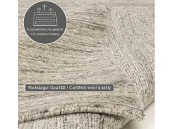 Alfombra de lana UNI tejida a mano 90x160 cm Pure Gris