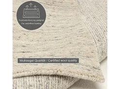 Alfombra de lana UNI tejida a mano 250x350 cm Gris natural Pure Beige Outlet