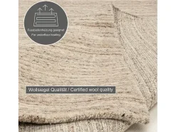 Alfombra de lana UNI tejida a mano 170x240 cm natural Pure Beige Clearance